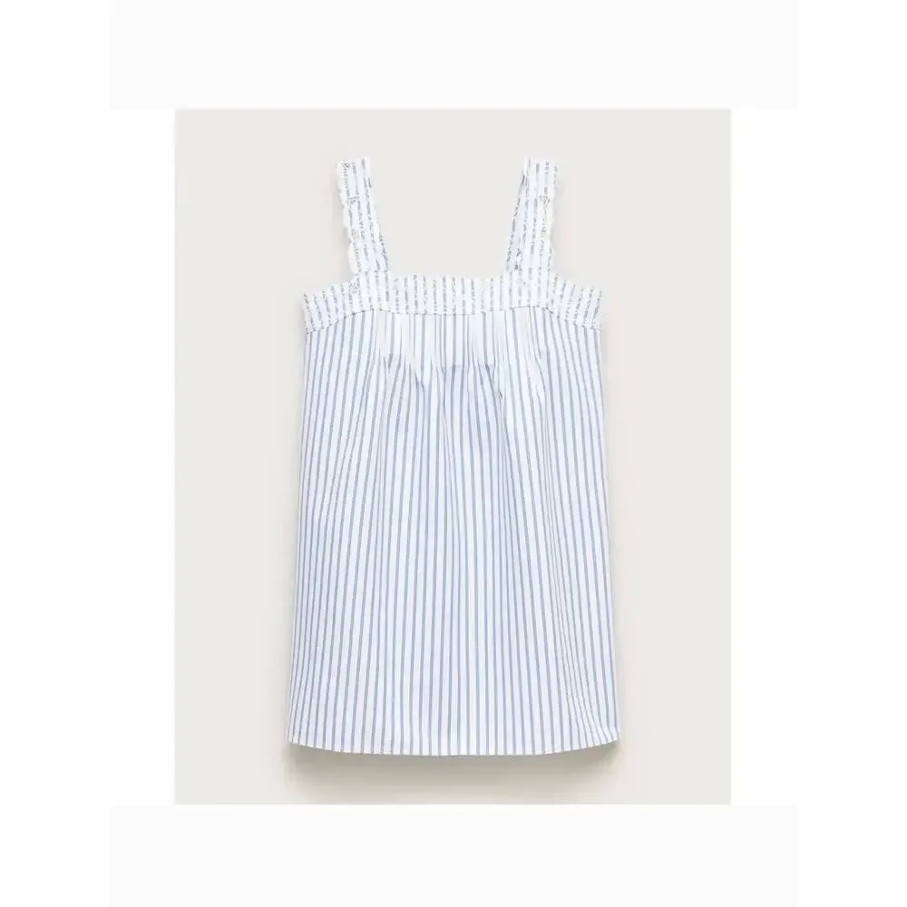 J Crew Ondine Dress S Stripe NWT CU783 Floral Blue White Travel Resort Coastal